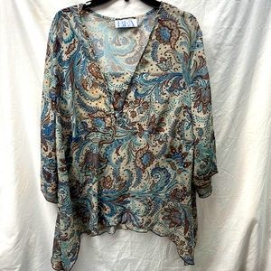 BFA Classic sheer asymmetrical top ladies sz 3x